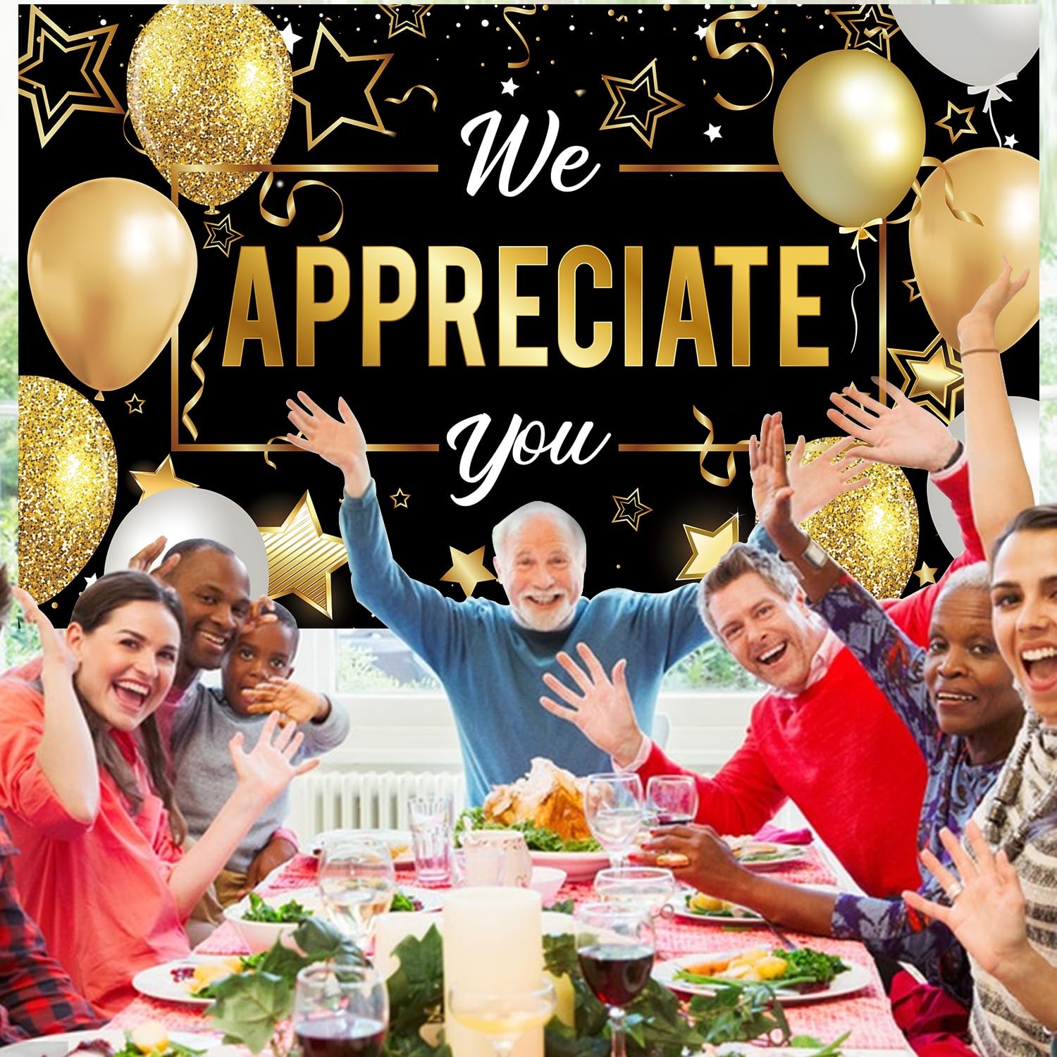 We Appreciate You Banner Backdrop, Employee Appreciation Decorations, Thank You