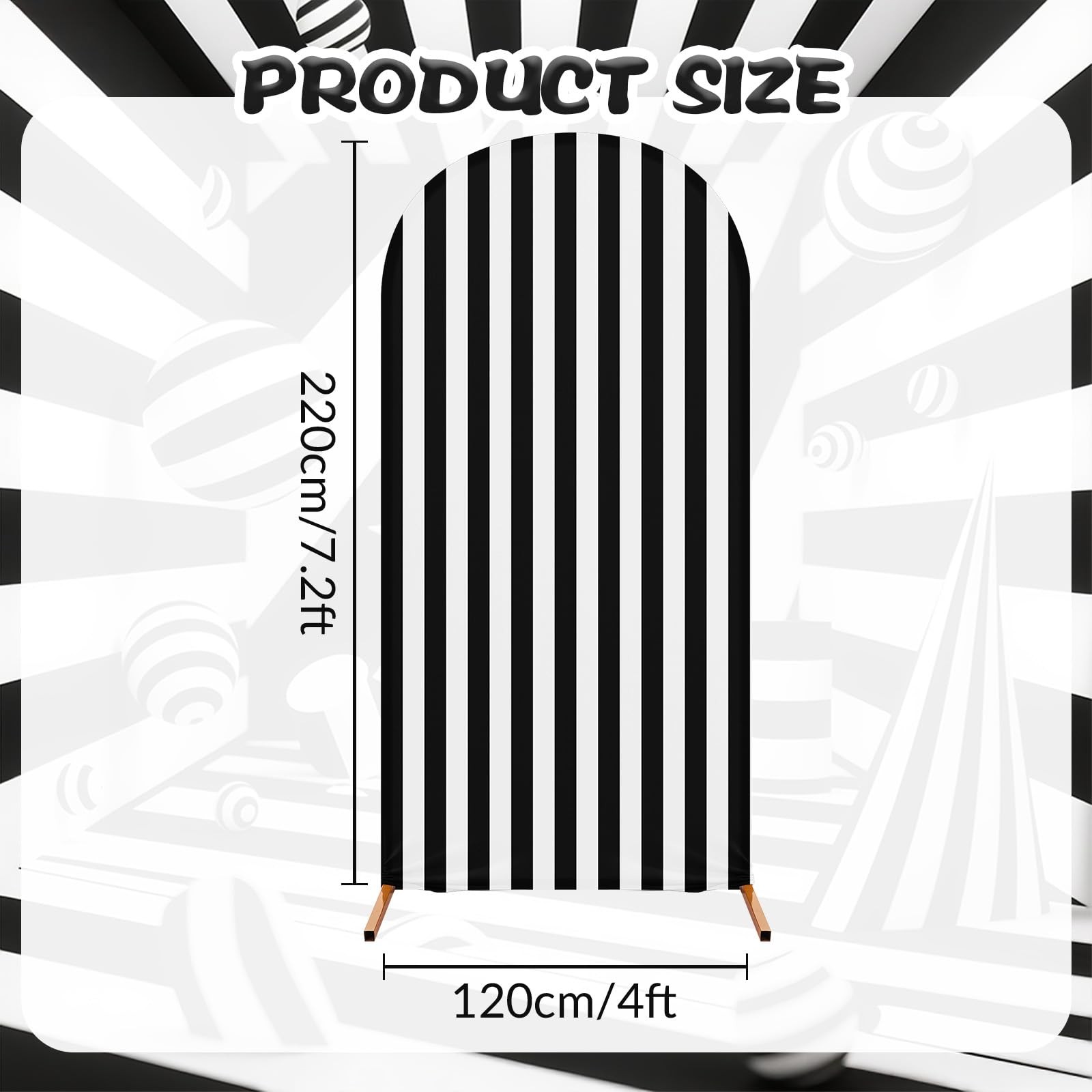 7.2 ft Princess Party Arch Backdrop Striped Arch Spandex Stretch Backdrop Sta…