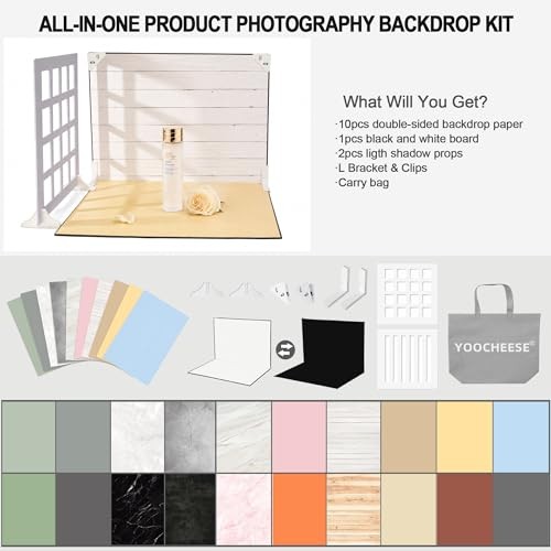 Photo Backdrop for Product Photography – Tabletop Backdrop Kit with 20 Light