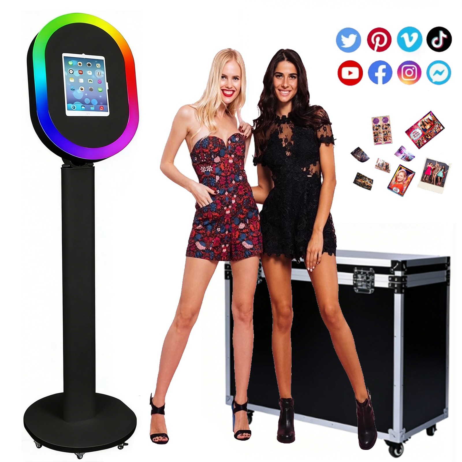 Portable Photo Booth for Any iPad Metal Shell Selfie Station Photobooth Machine