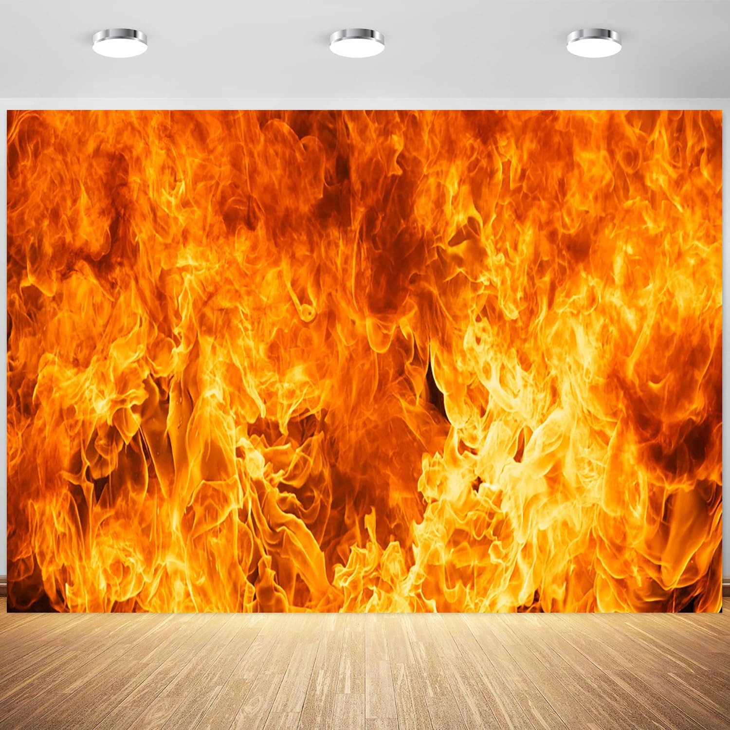 7x5FT Raging Fire Burning Flame Photography Backdrop Firefighter Party Prop