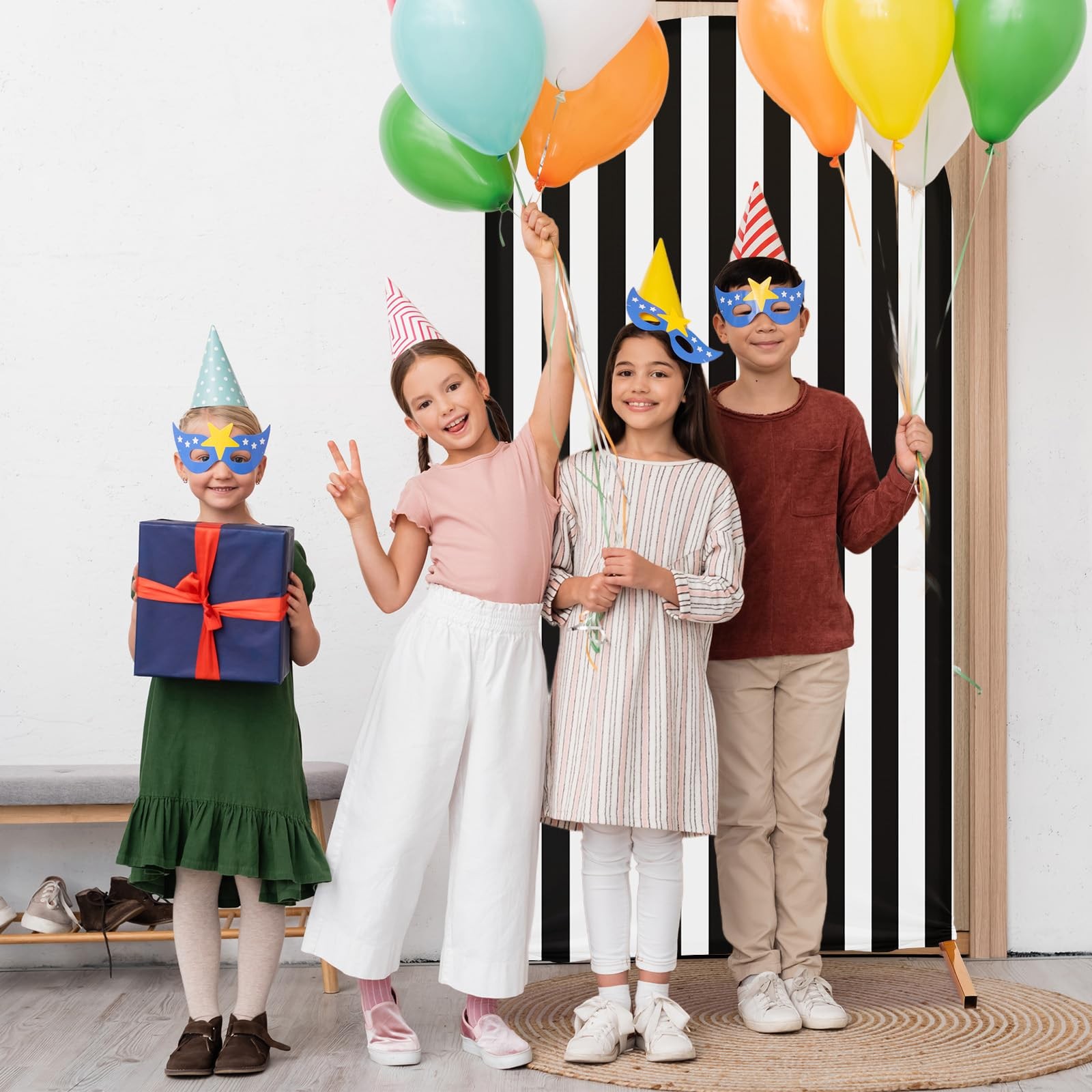 7.2 ft Princess Party Arch Backdrop Striped Arch Spandex Stretch Backdrop Sta…