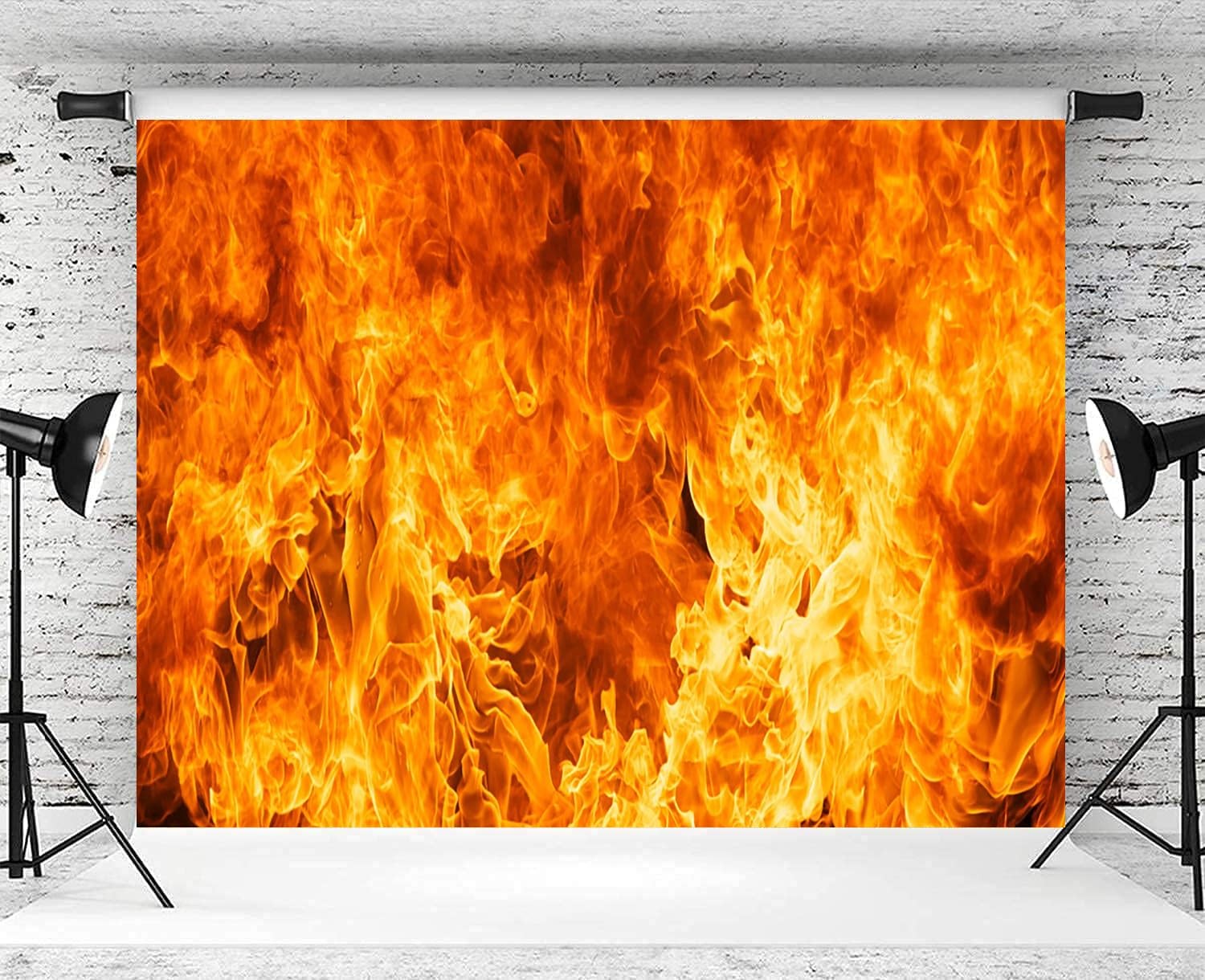 7x5FT Raging Fire Burning Flame Photography Backdrop Firefighter Party Prop