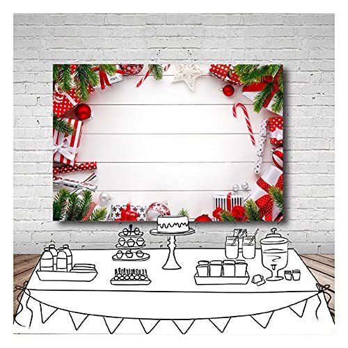 Xmas Holiday Party White Wooden Board Xmas Bells Gift Bokeh Photography
