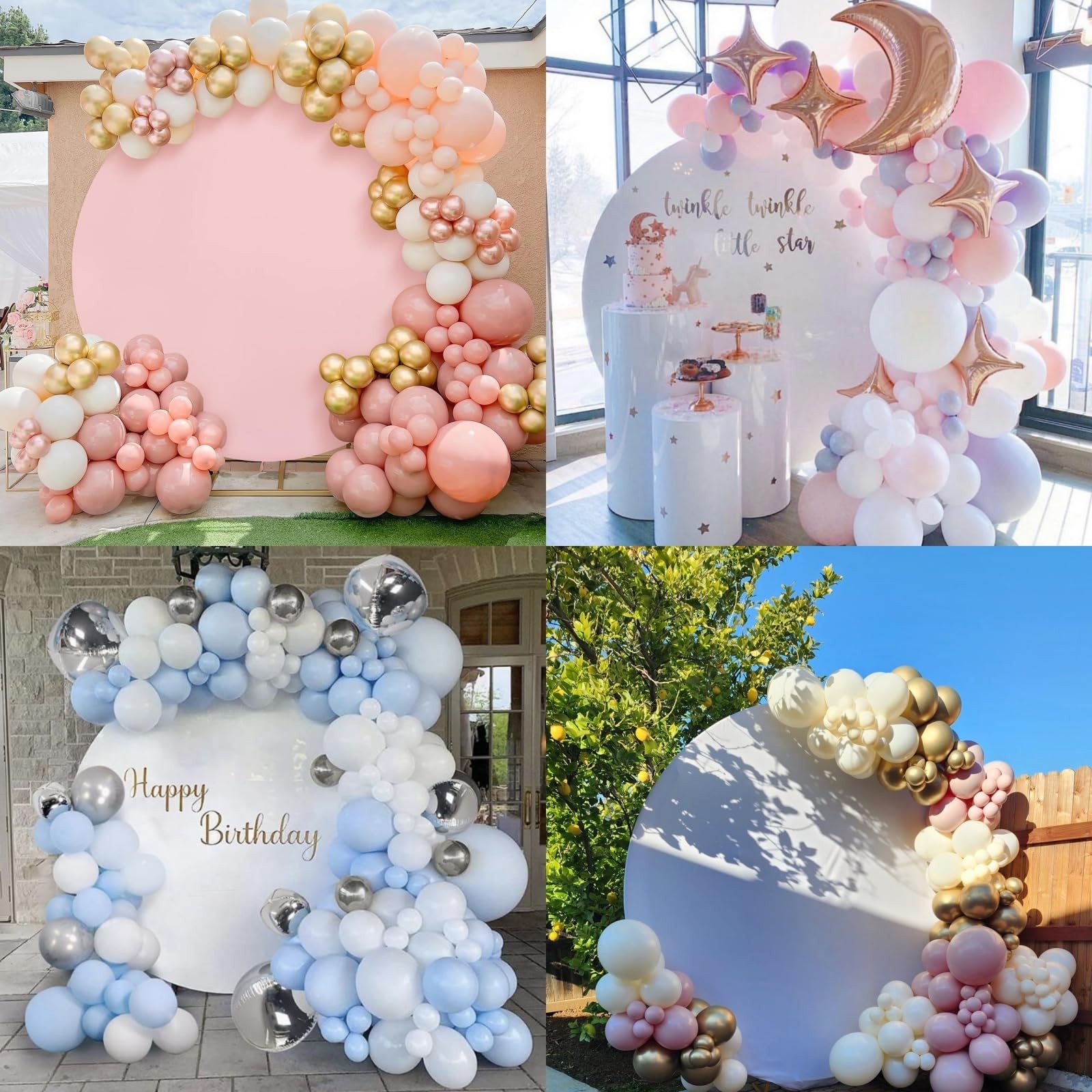 Round Arch Cover Spandex Fitted Balloon Decoration for Wedding Baby Shower 6.6FT