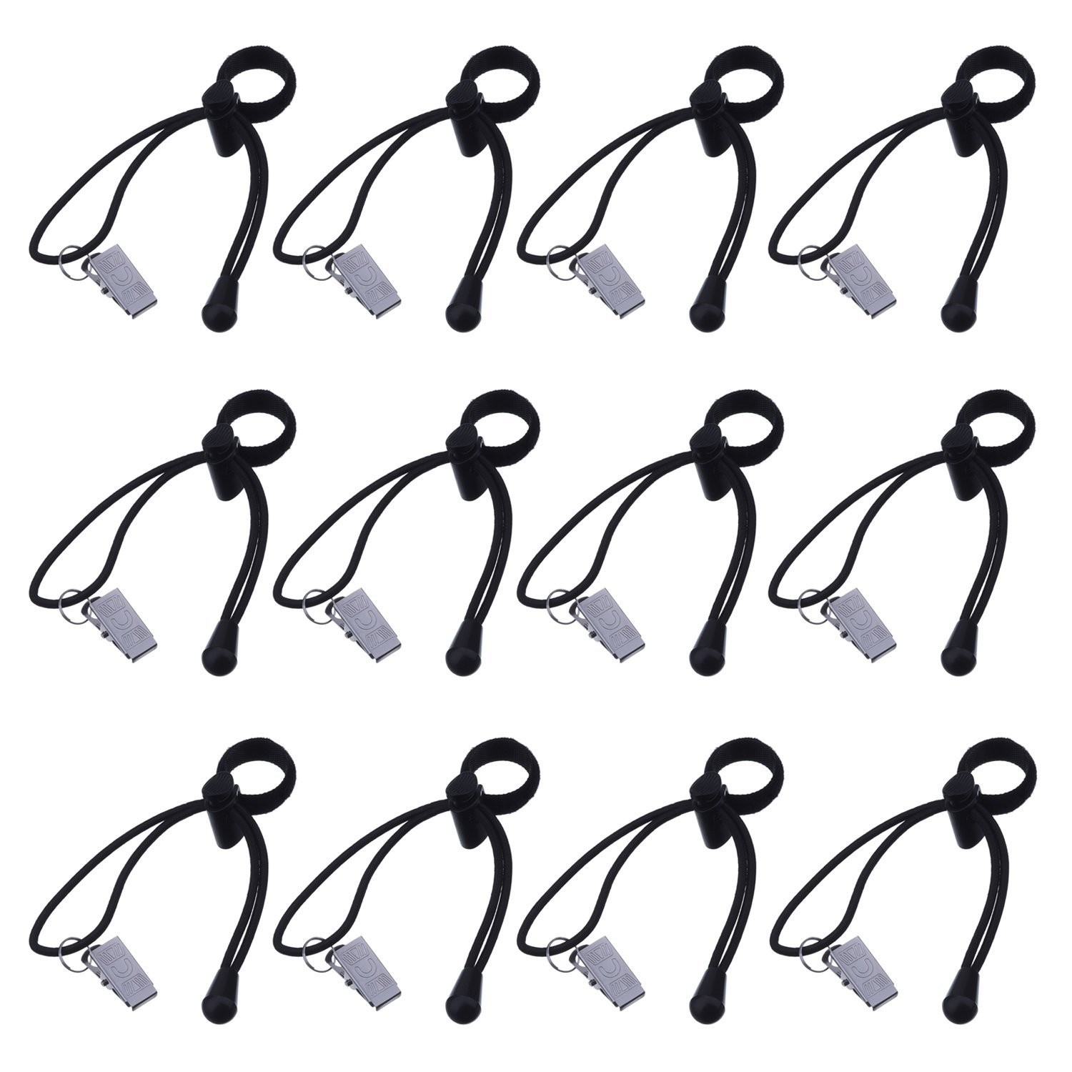 Backdrop Background Clips Holder for Photo Video Studio, 12 One Size, Black