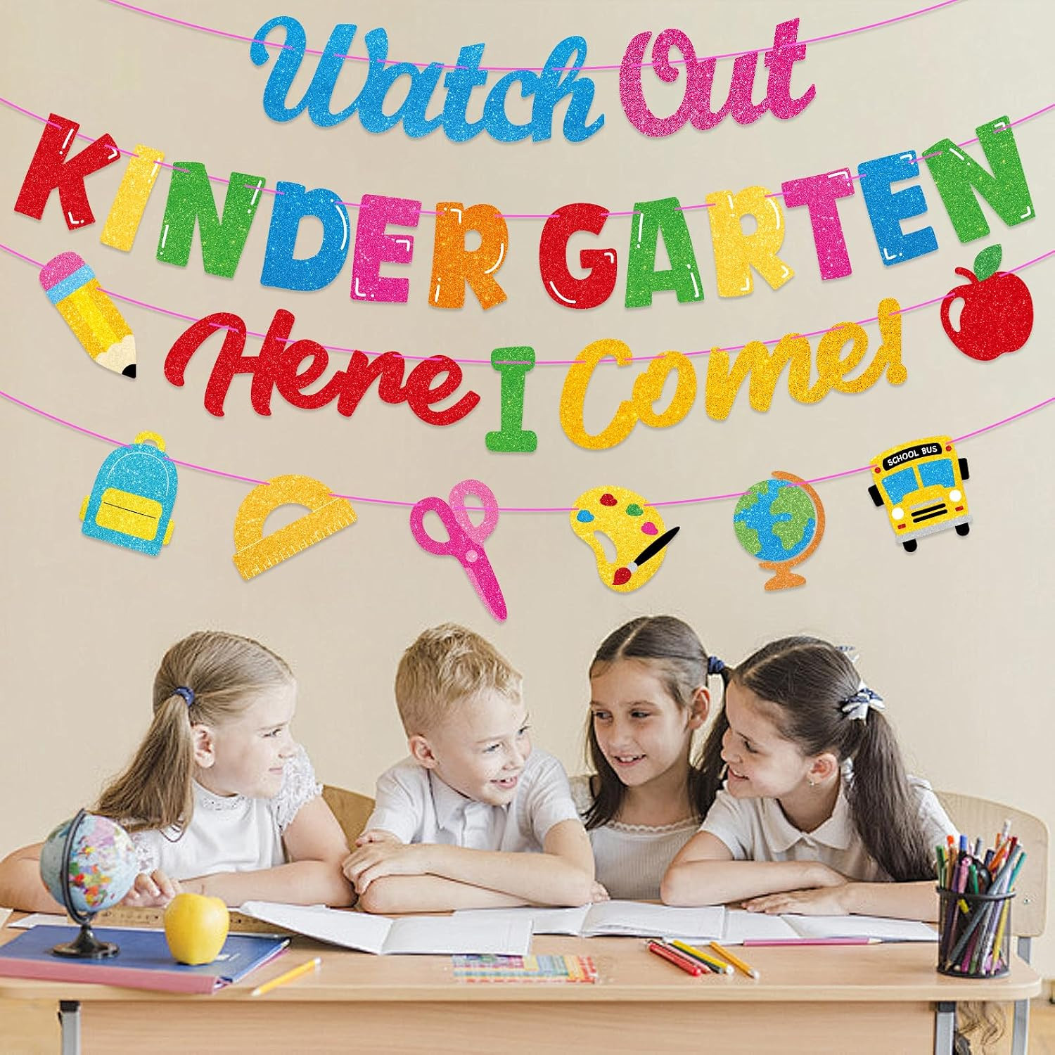 Watch Out Kindergarten Here I Come Banner Decor, First Day of Kindergarten Decor