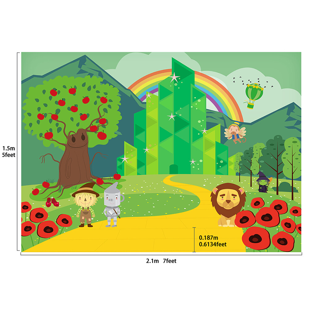 Emerald City Fairytale Storybook Backdrop Party Decoration Photography 7×5 feet