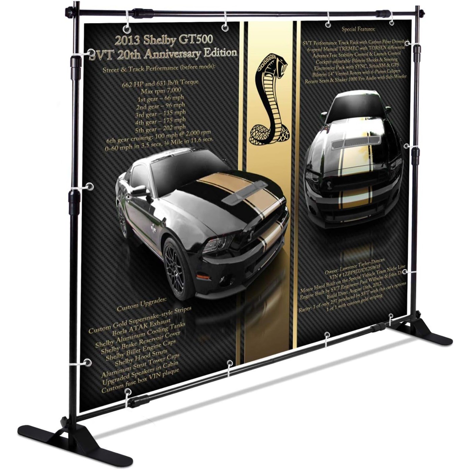 8 x 8 FT Portable Backdrop Stand Photography Banner Background Adjustable Black