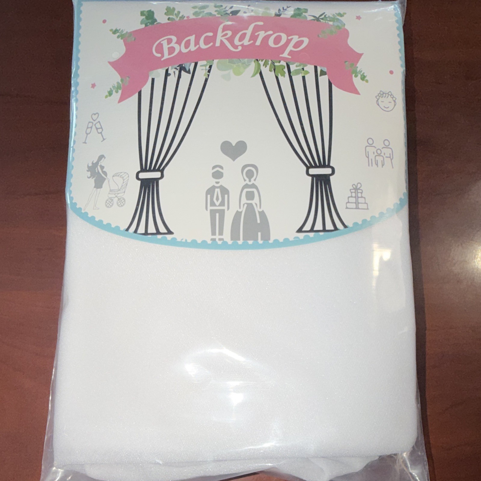 White Wedding Backdrop/Background Nylon/Polyester PARTISKY
