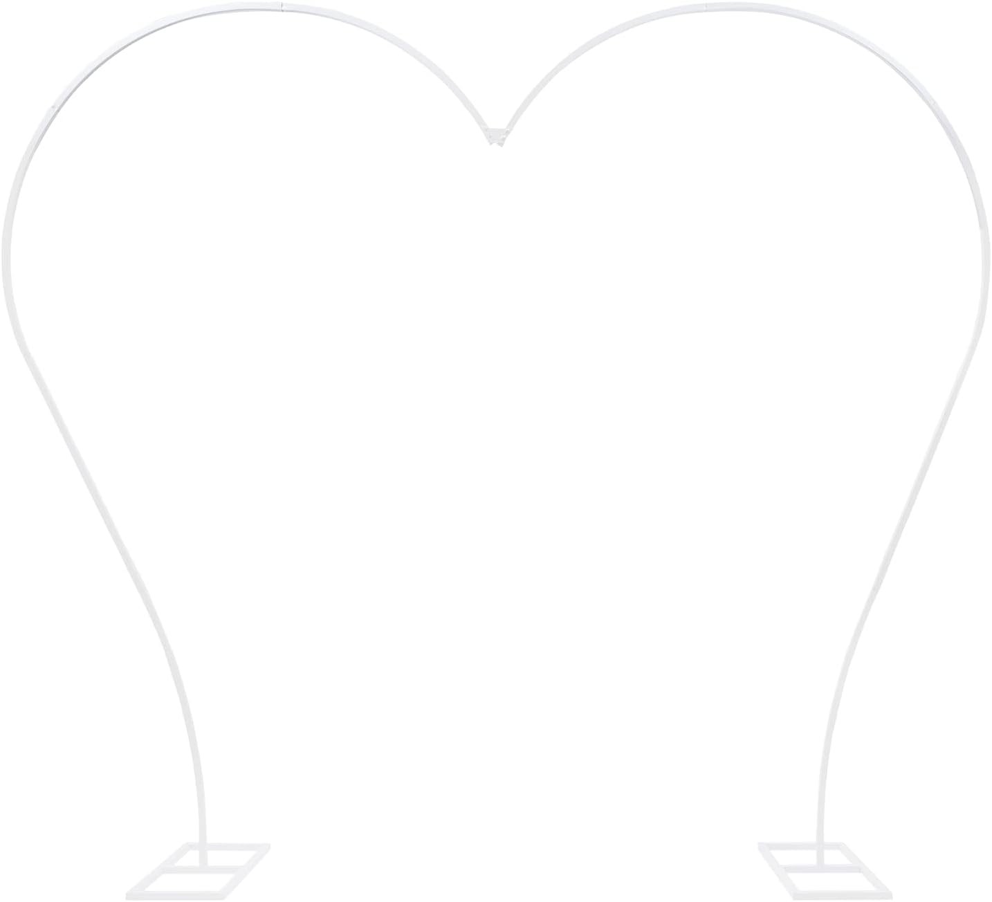 Heart-Shape Floral Wedding Backdrop Arch Stand, 8.7ft L X 7.7ft H Metal Arch Bac