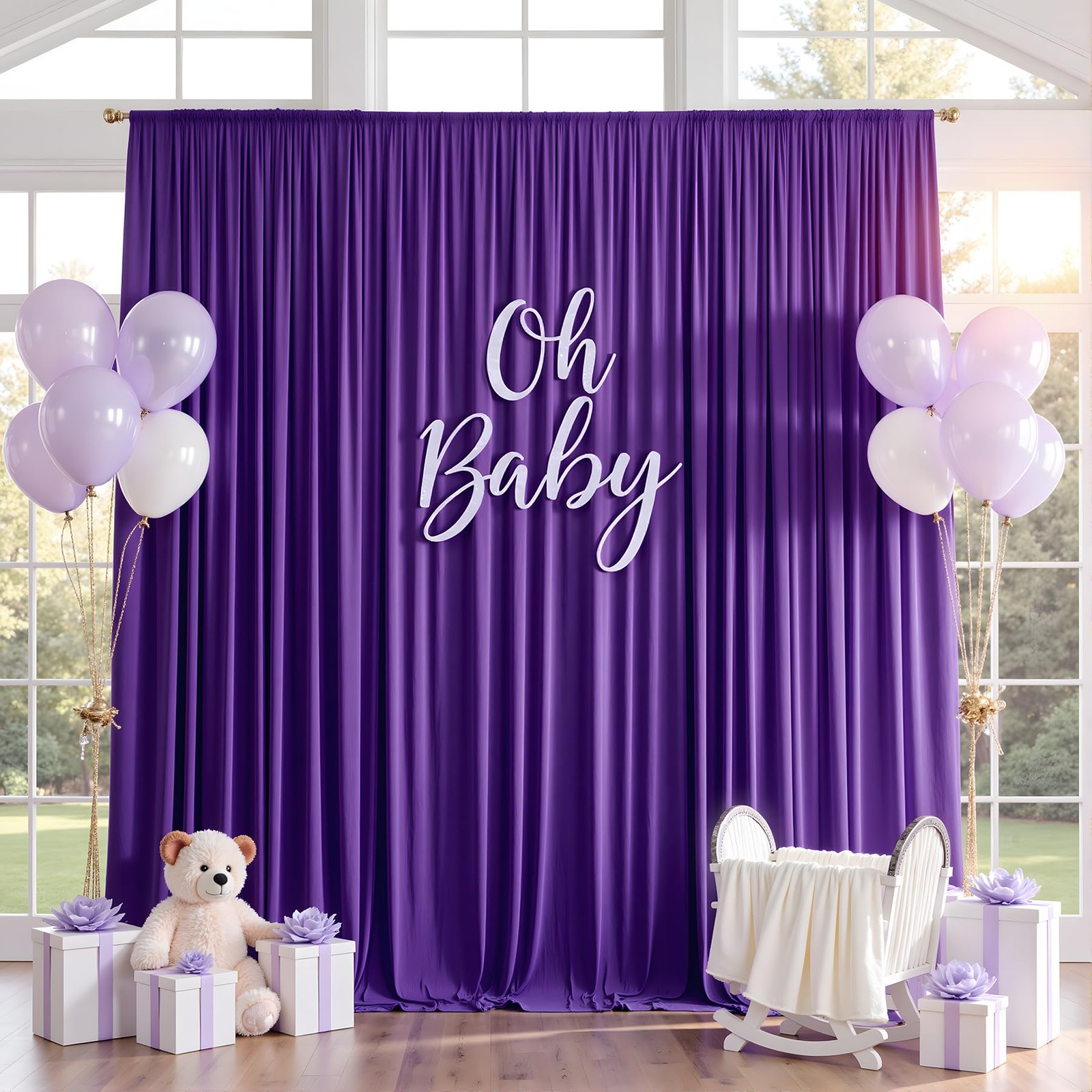 10ftx12ft Purple Backdrop Curtains for Wedding-Free Backdrops Curtain Drapes …
