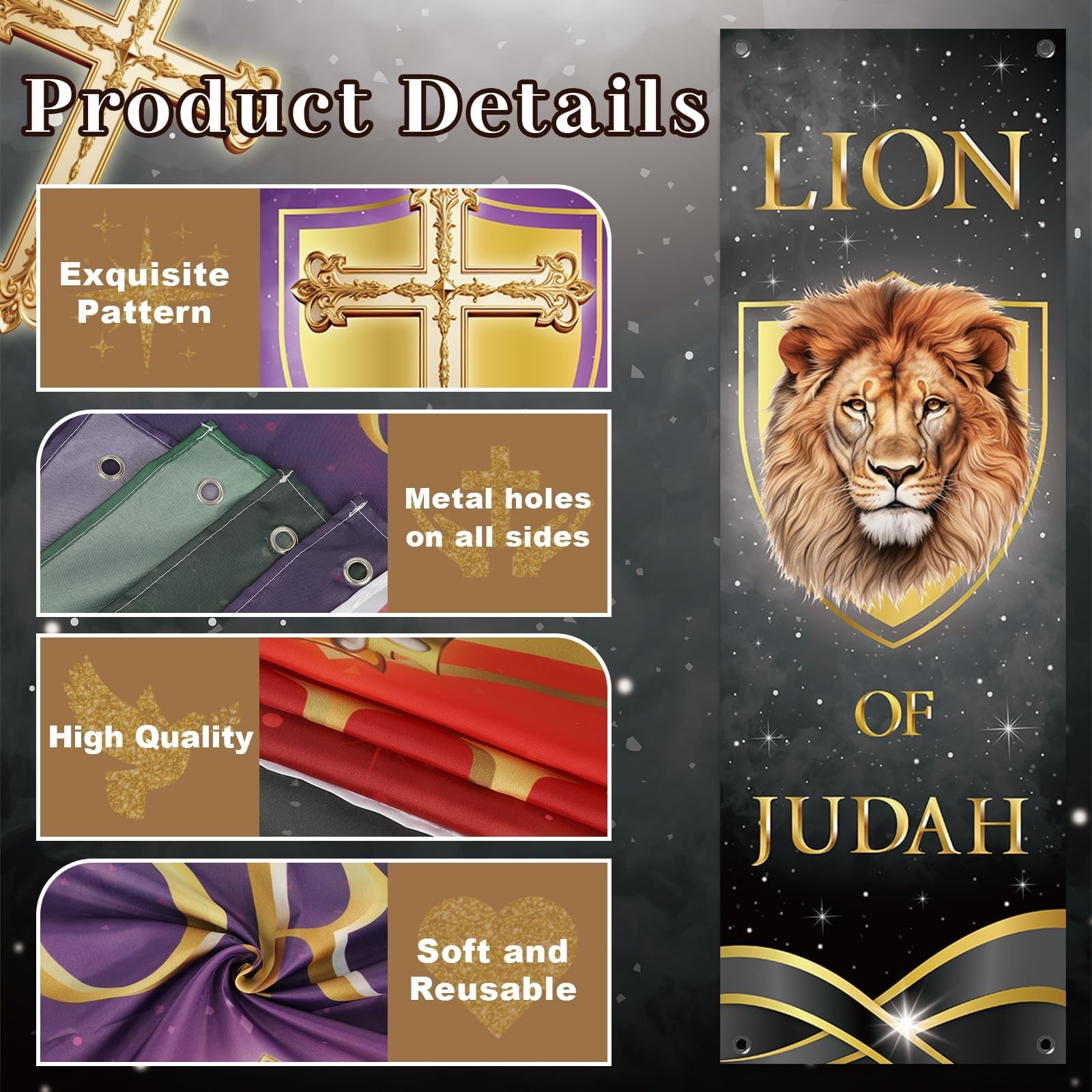 4Pcs Church Banners for Sanctuary Wall Welcome Religious Christmas Banners Ha…
