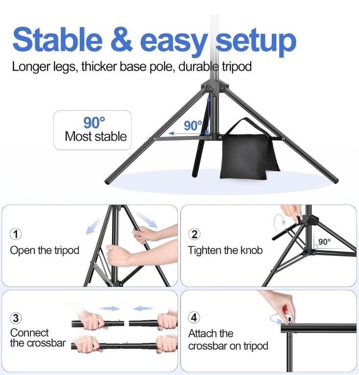 EMART Photo/Video Studio (EM-BS2030) Kit With Adjustable Background Stand 10 X 7