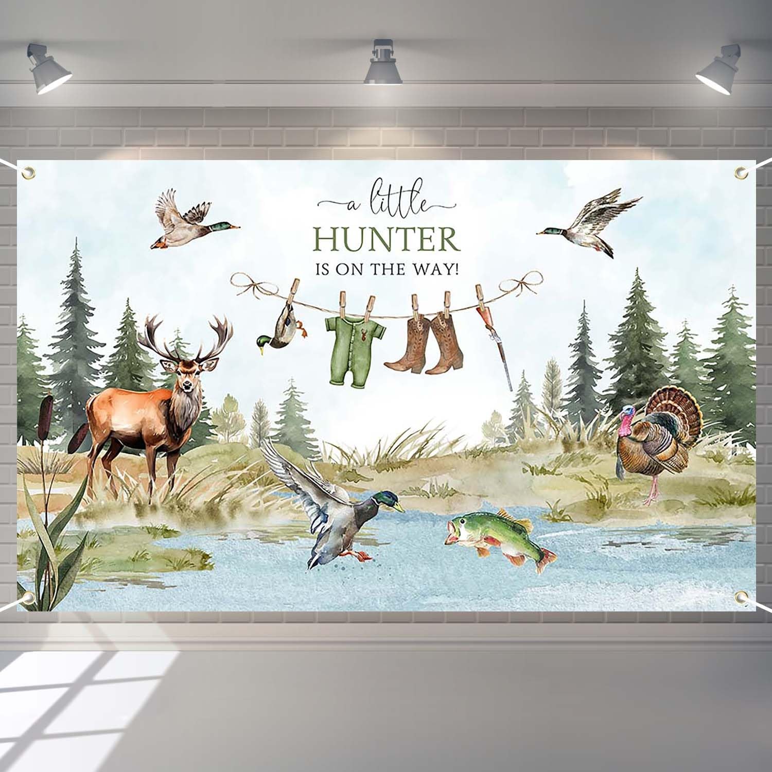 Duck Hunting Baby Shower Banner Mallard Duck Hunter Clothes Baby Shower Photo…
