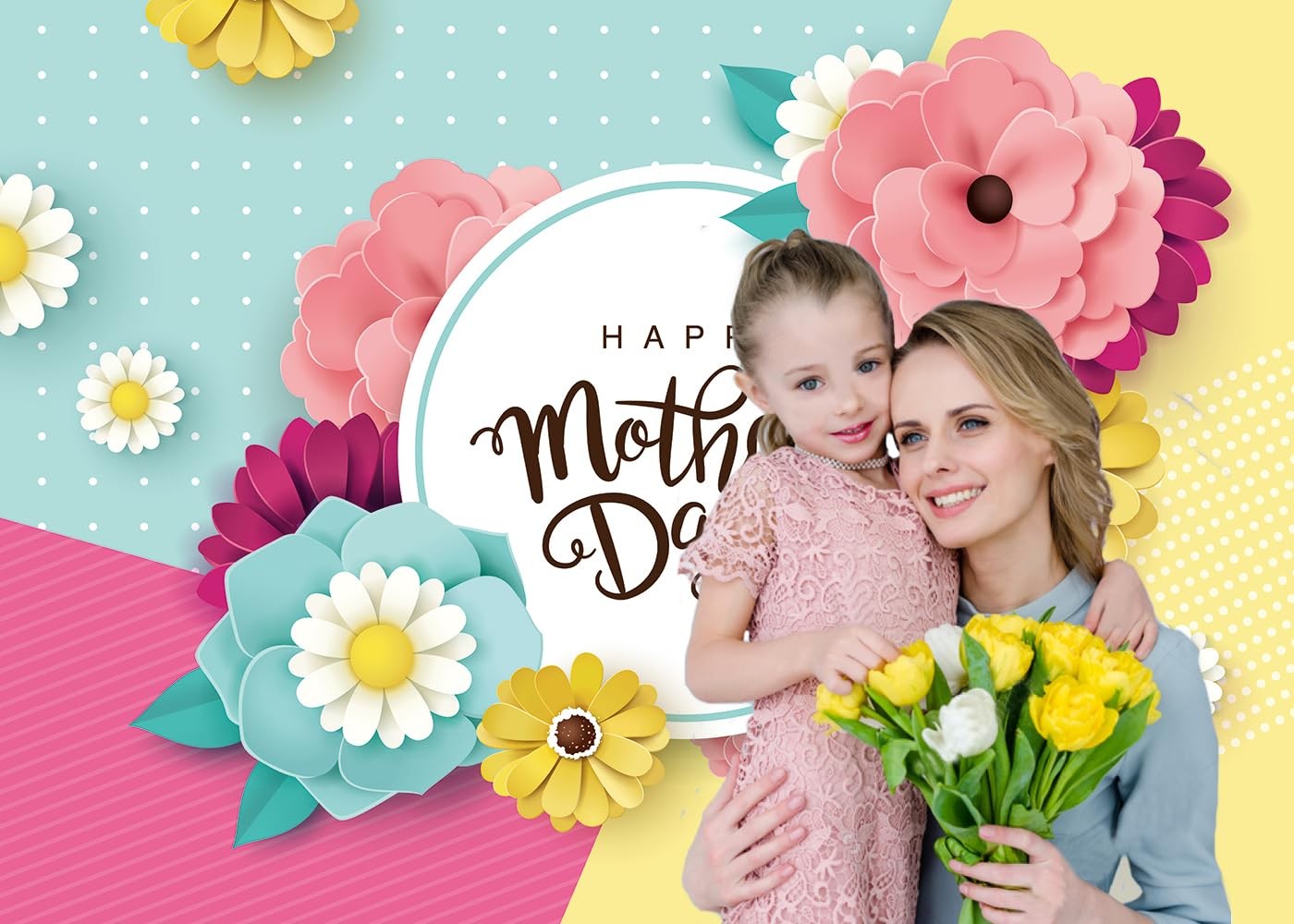 7x5ft Mother’s Day Backdrop Mother’s Day Party Bridal Shower Photo Booth Studio.