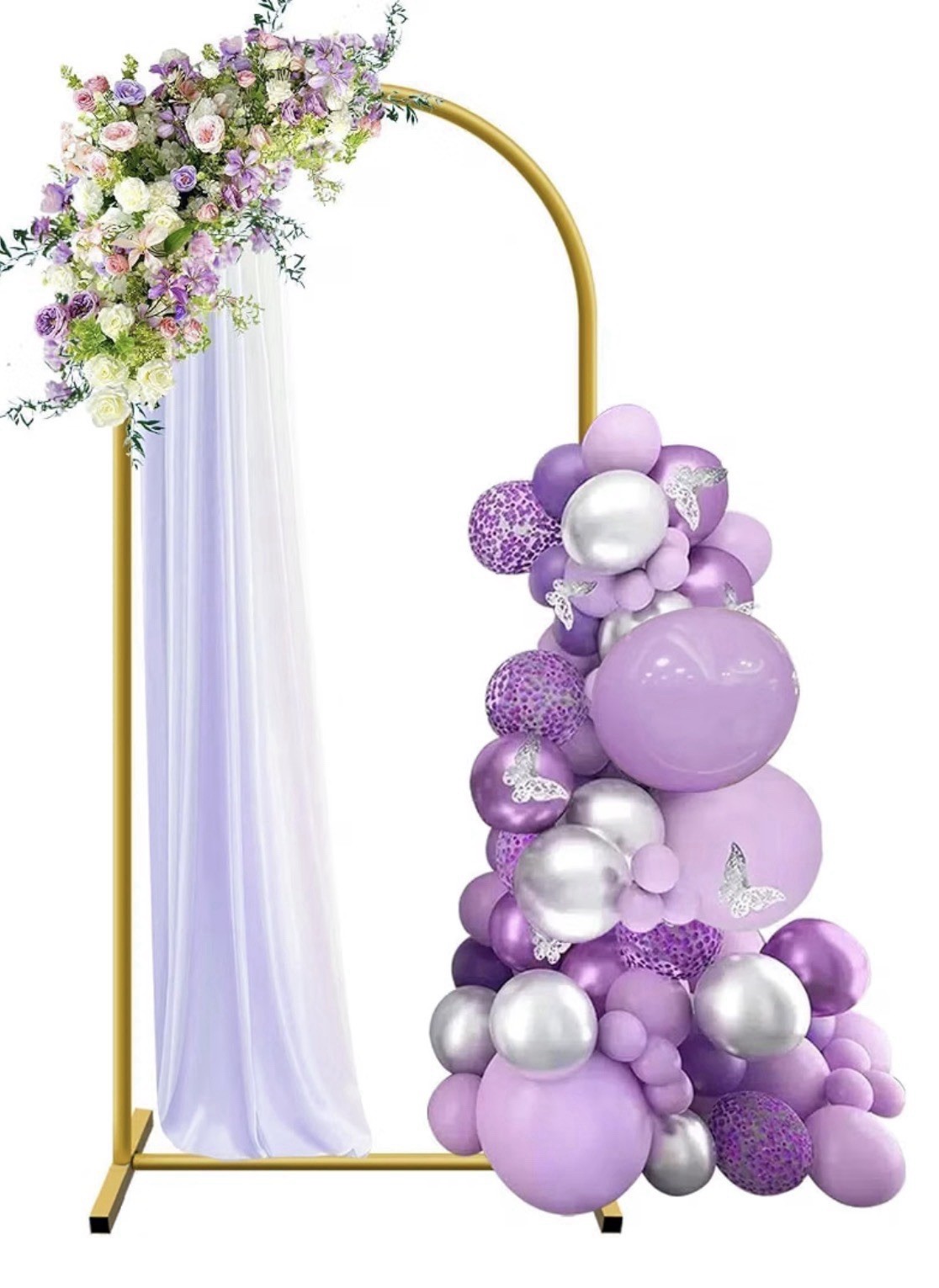 6 ft Arch Backdrop Stand, Wedding Arch Frame, Stable Metal Background Stand w…