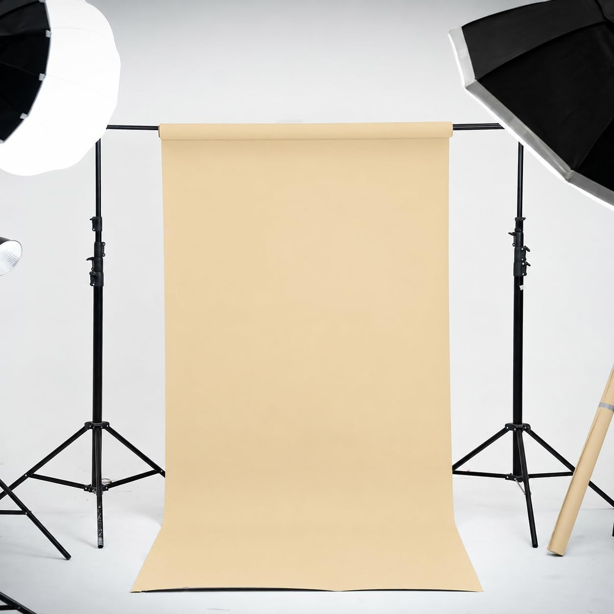 Seamless Paper Backdrop for Photography Beige Cream Backdrop Paper (53”X16.4′ I