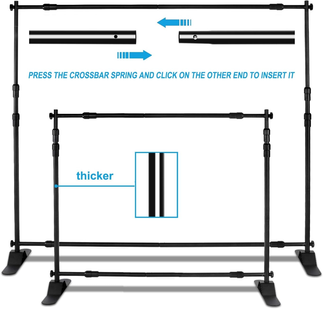 10 x 8 ft Heavy Duty Backdrop Banner Stand Kit Adjustable Photography Background