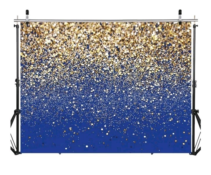 Royal Blue Glitter Backdrop 8x6FT Brand New