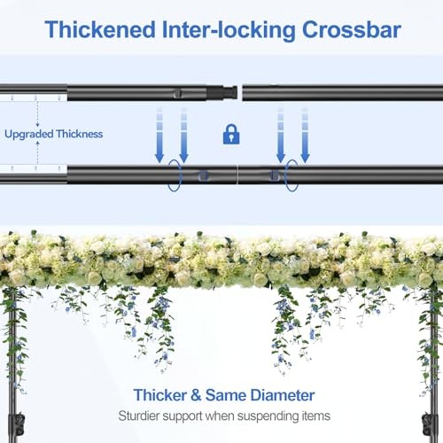 12x10ft(WXH) Backdrop Stand Heavy Duty, Adjustable Backdrop Banner 10x12ft