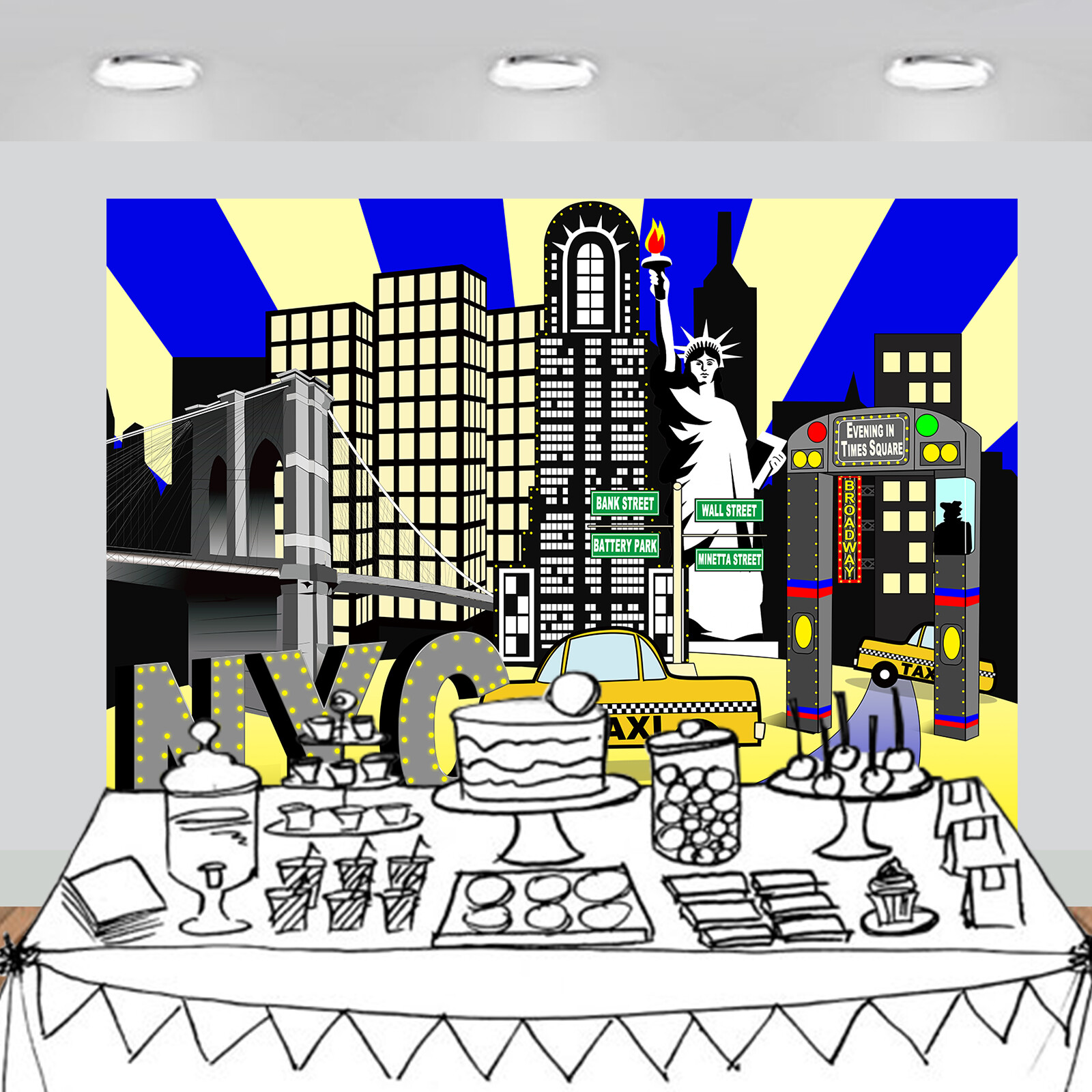 New York Times Square Party Backdrop Photography Background 7x5feet