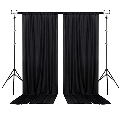 Black Backdrop Curtain for Party Black Background Curtains Rod Pocket Backdro…