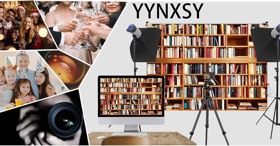 7X5FT Bookshelf Backdrop Window Backdrops for Photography Backdrop Picture Vinyl
