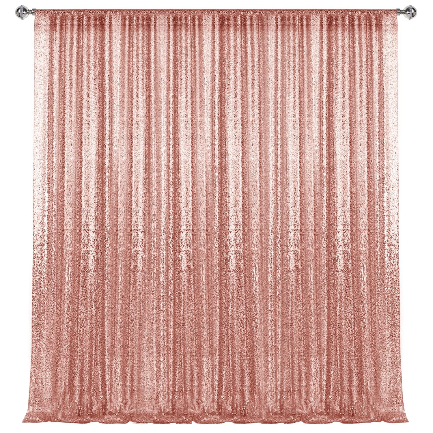10x10FT Rose Gold Sequin Backdrop Curtain Photography Glitter Background