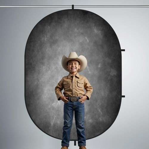 5×6.5ft Collapsible Backdrop Pop Up Photo Backdrops Grey Brown Portable CB02
