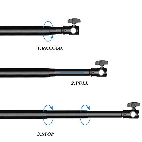 10 ft Backdrop Stand Aluminum Alloy Telescopic Crossbar, 3 Sections Twist