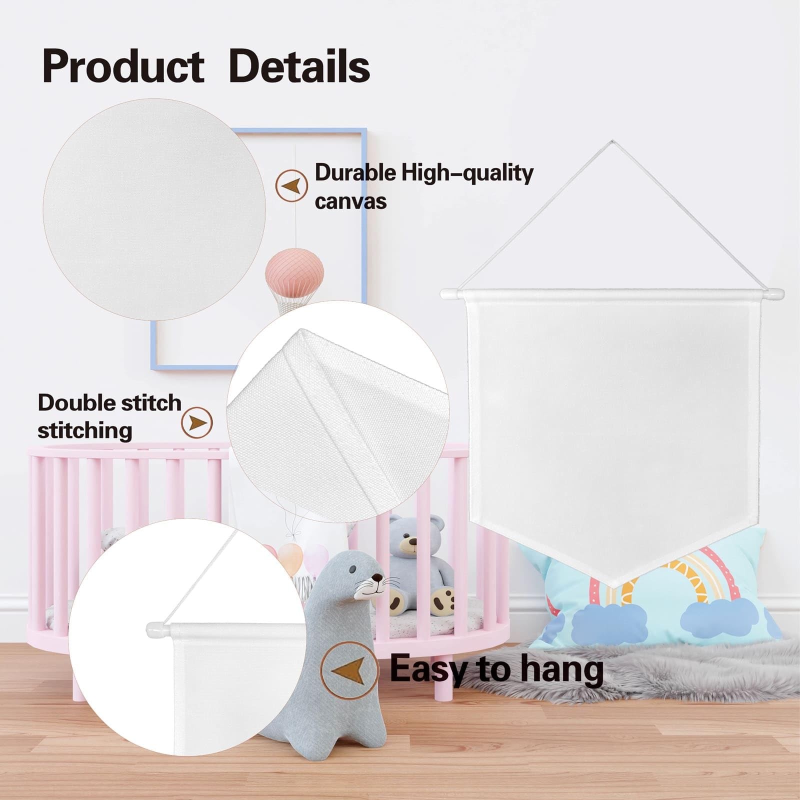 4pcs Blank Canvas Banners 10.82″x11.81″,12oz Fabric Canvas Wall hanging Art f…
