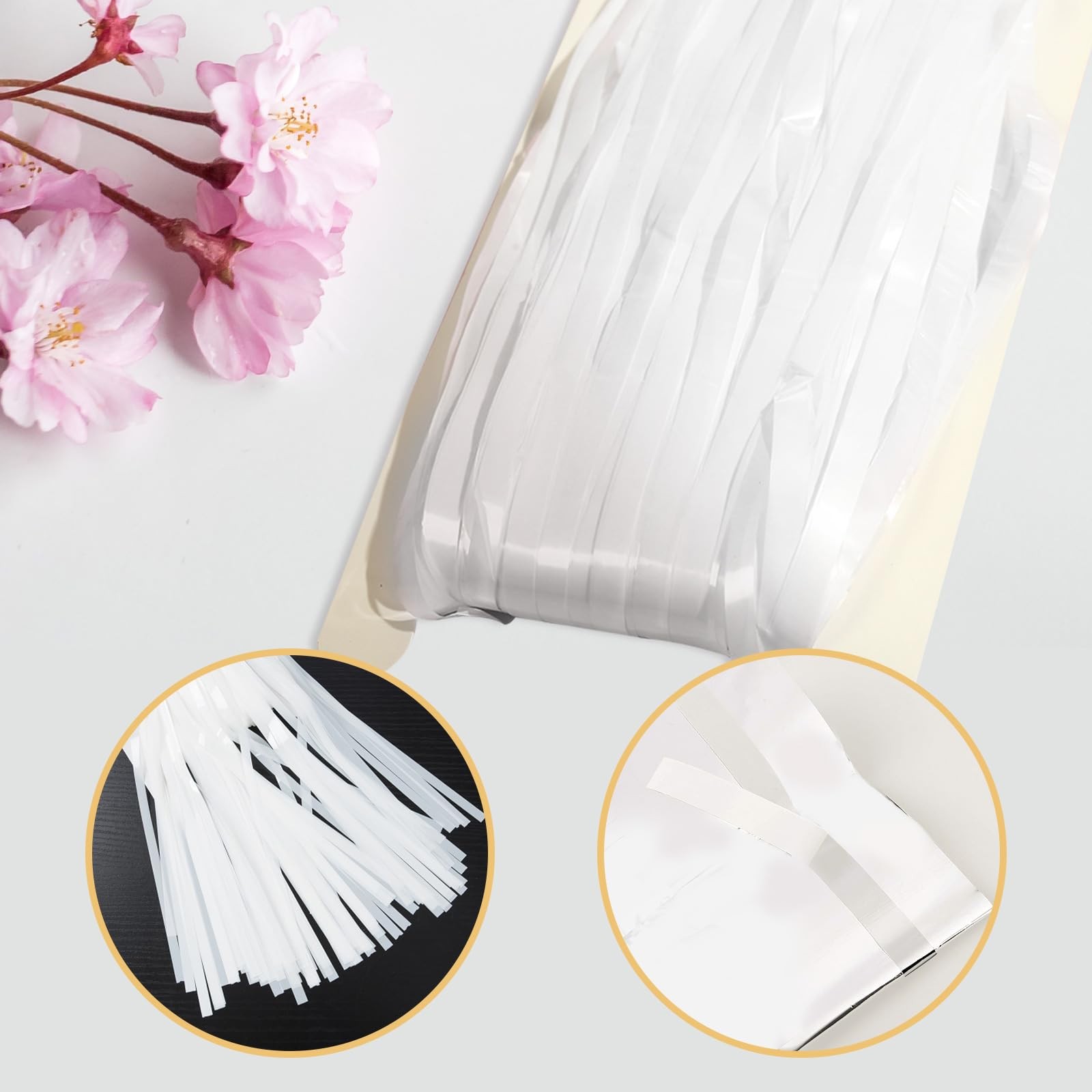 10 PCS 3.2×9.8 Ft White Foil Fringe Curtain Metallic Tinsel Backdrop
