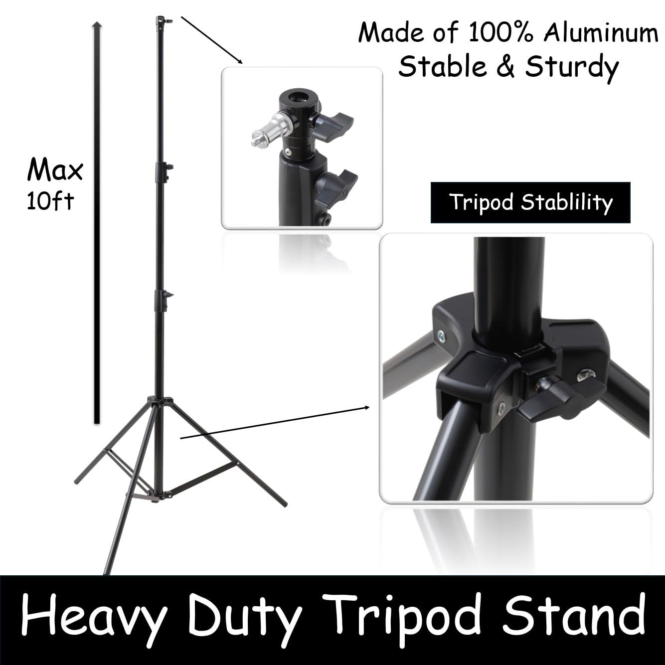 10×20 ft Heavy Duty Adjustable Photo Backdrop Stand Kit With Carrying Bag