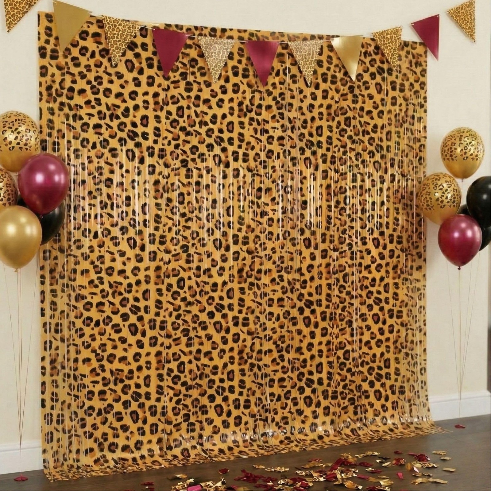 Vagilelf 2 Pack Cheetah Print 3.3ft x 6.6ft, Gold, Brown, Black, White