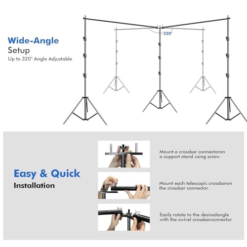 Photo Video Studio 20ft (Wide) x 10ft (Tall) Heavy Duty Adjustable Width &