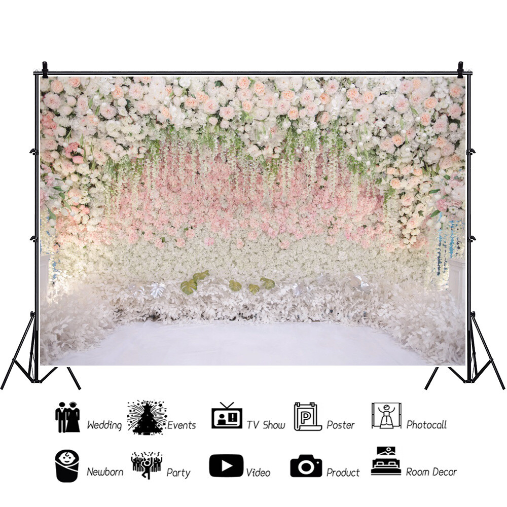 Floral Photography Background Rose Backdrop for Wedding Party Festival Decor