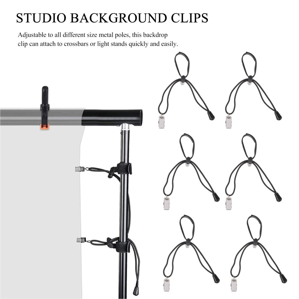 12Pcs Reusable Nylon Background Clips Strong Black Cloth Holder