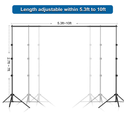 FUDESY Fds2030b Backdrop Stand 7x10Ft Adjustable Photography Background Support