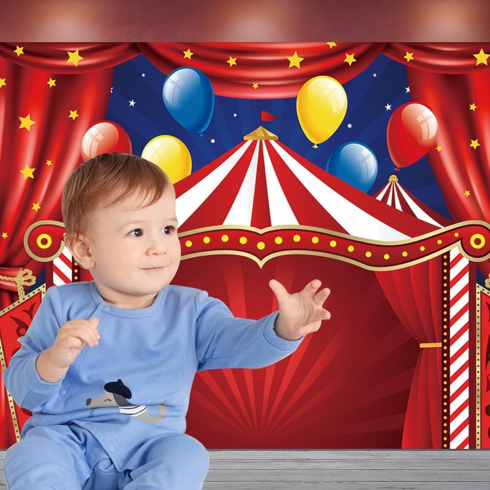 Circus Carnival Theme Party Photo Backdrop 7×5 Ft Carnival Lights Stars