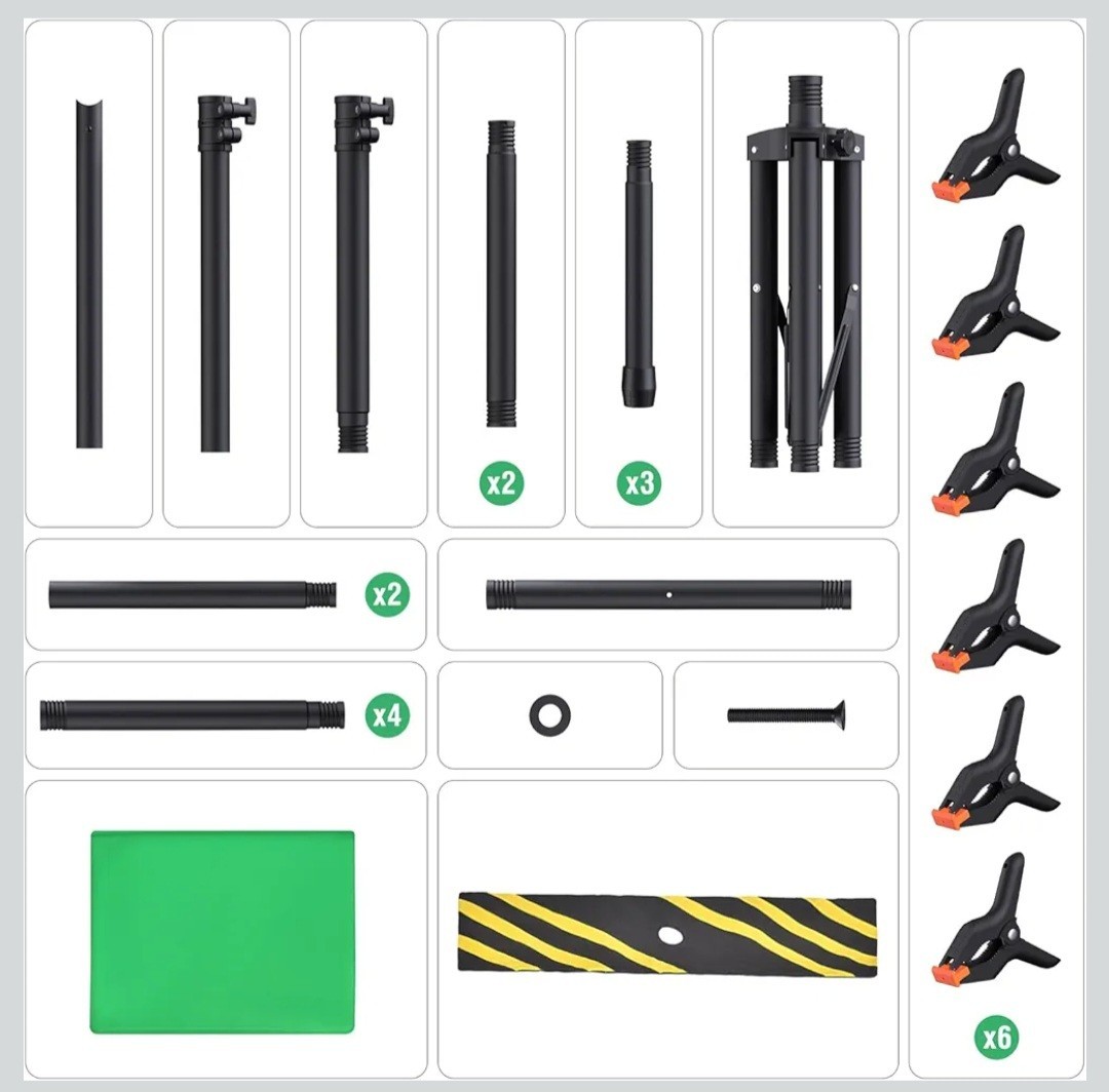 Forlogic Green Screen Backdrop Kit with Stand, 8×7.2ft Portable GreenScreen…