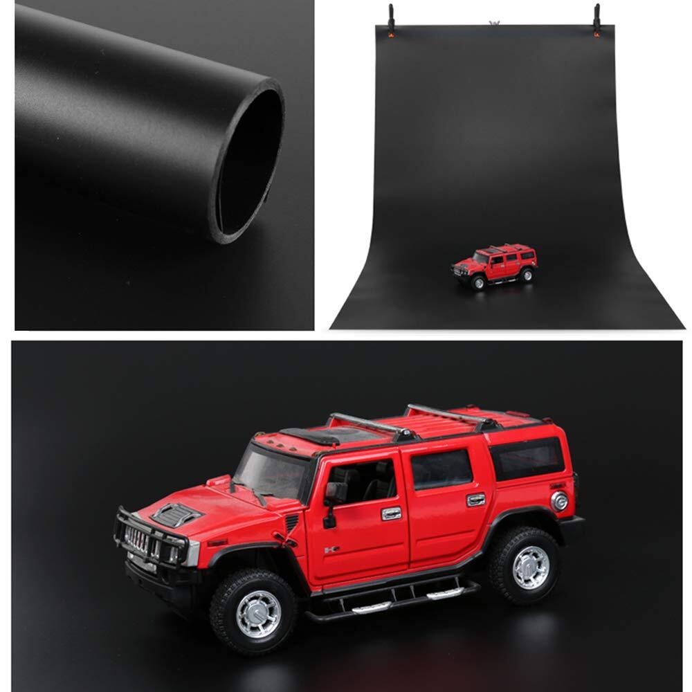 24x51in Black PVC Photography Backdrop Dual-Side Matte Reflective Vinyl