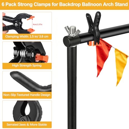 Backdrop Stand 10x7ft(WxH)- 7 Widths Photo Studio Adjustable Background Stand