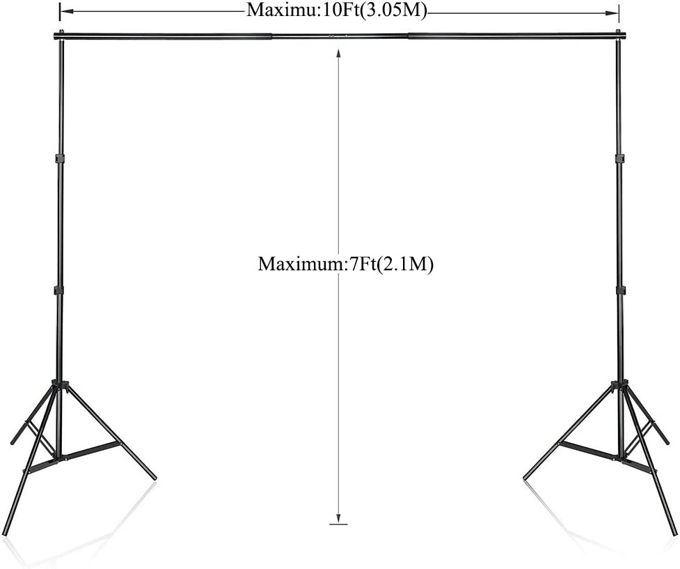 SLOW DOLPHIN Photo Video Studio 10Ft Adjustable Backdrop Support System Kit Back