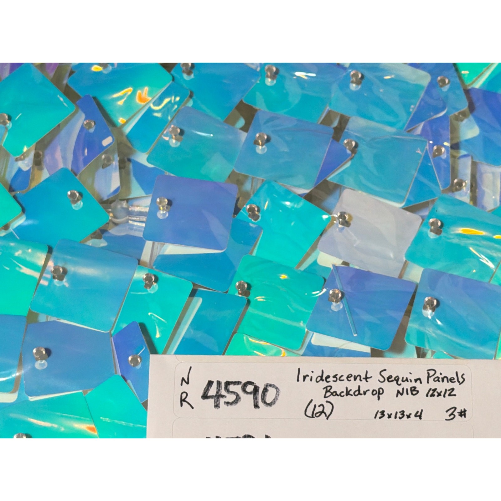 Shimmering Iridescent Square Sequin Spangles 12in x12in Backdrop Panel Set of 12