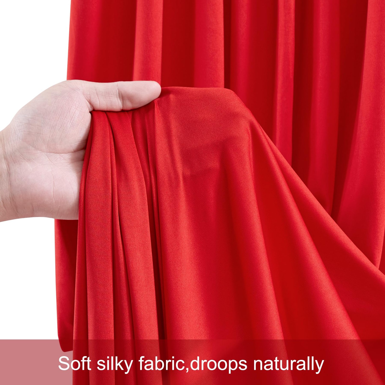 20ft x 12ft Red Backdrop Curtains Wrinkle Free Wedding Party Drapes Cloth Set