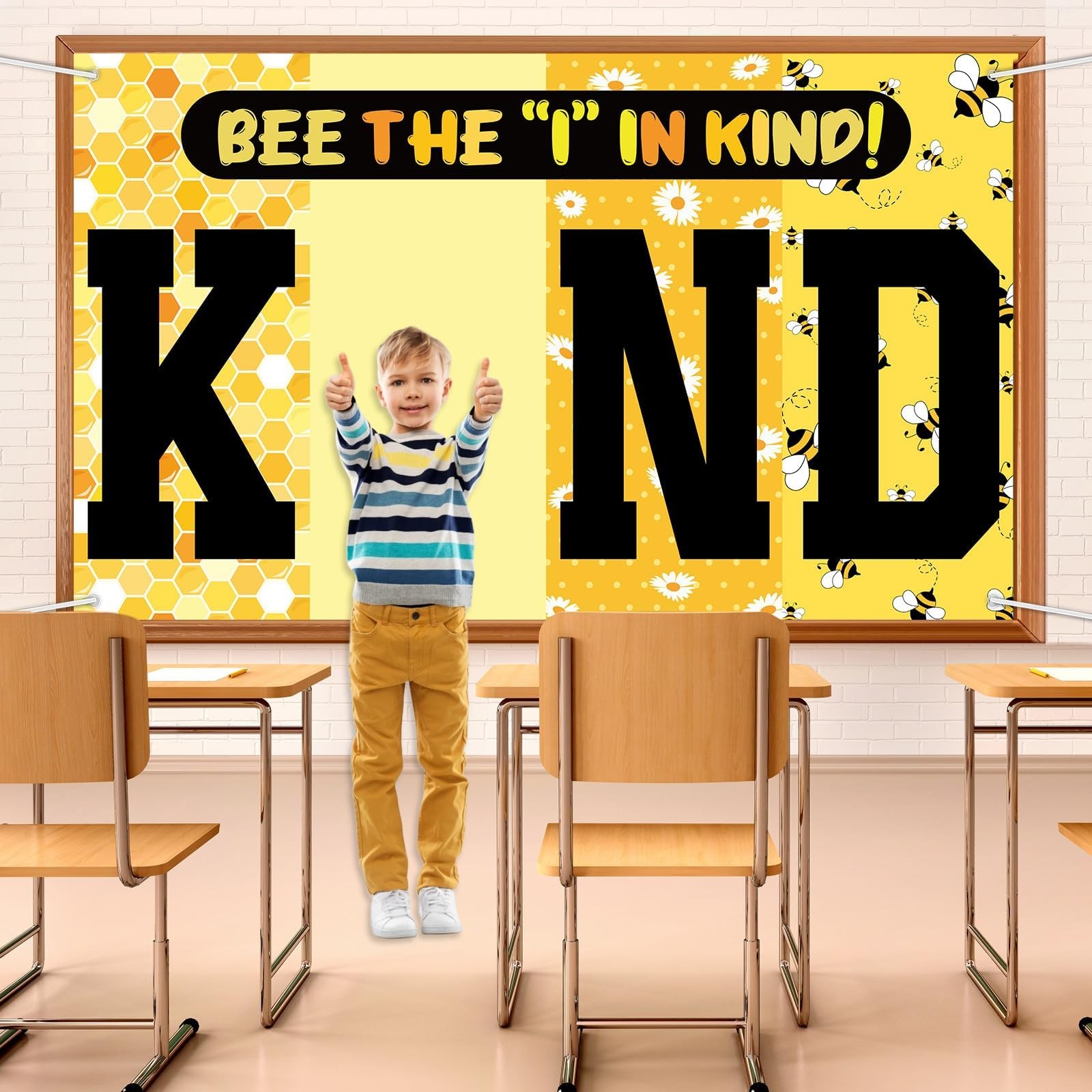 Back to School Classroom Decorations Summer Bee the Kind Classroom Backdrop I…