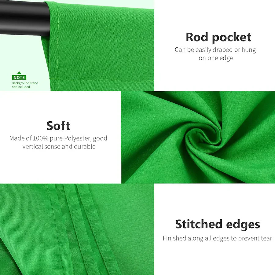 Green Cotton Photography Backdrop 100x150cm Wrinkle Resistant Studio Cloth