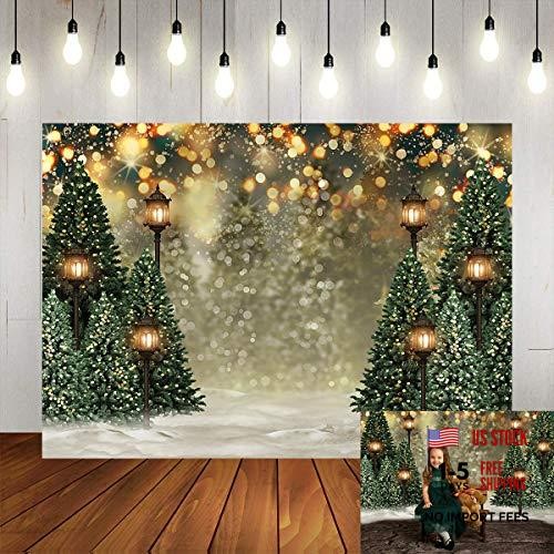 Bokeh Tree Backdrop – Glitter Bokeh – 7x5ft – Winter Snow Forest Trees