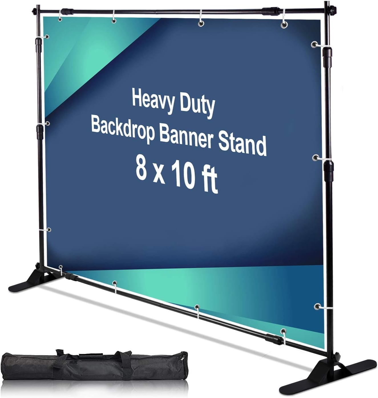 10 x 8 ft Heavy Duty Backdrop Banner Stand Kit Adjustable Photography Background